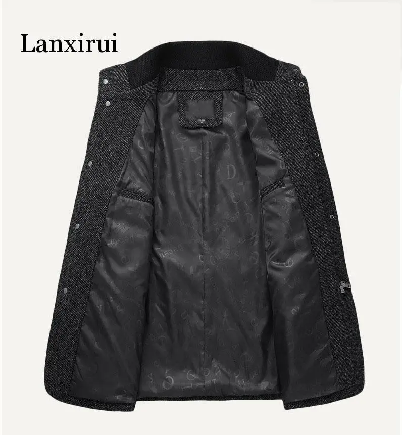 Куртка мужская шерстяная приталенная Повседневная модная верхняя одежда