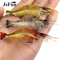 3pcslot shrimp soft fishing lure 9cm 6g artificial bait with luminous bead swivels hook lifelike shrimp lure carp fishing ye74