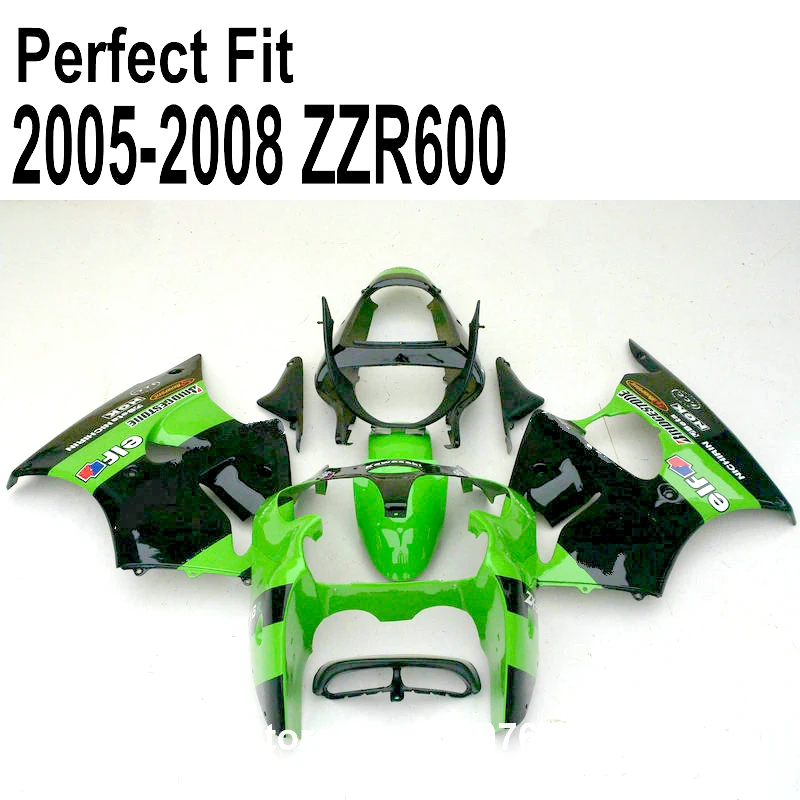 

Зеленый впрыска обтекатель комплект для Kawasaki ZZR600 2005 2006 2007 2008 05 06 07 08 Обтекатели SZ89