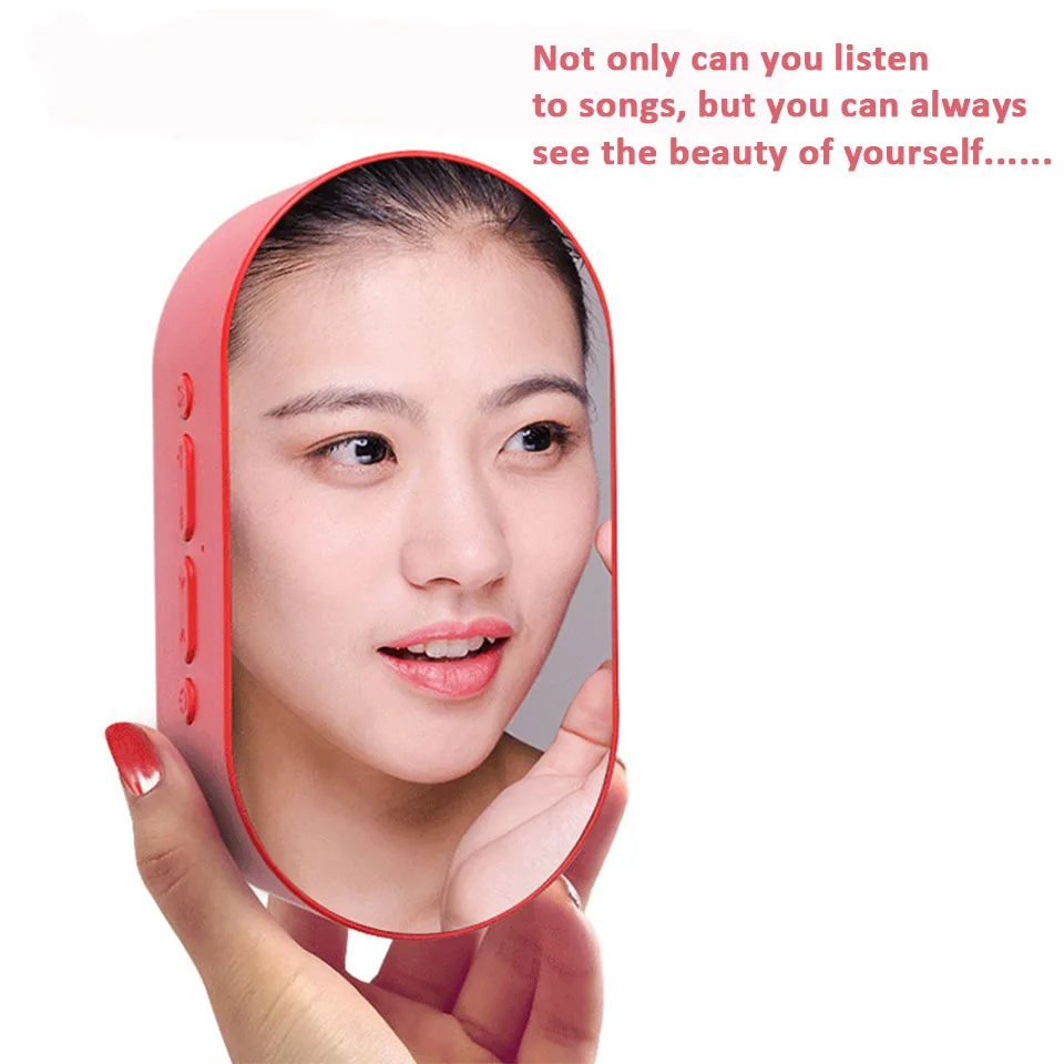 Новый Беспроводной Bluetooth Динамик мини зеркало светодиодный Будильник звук