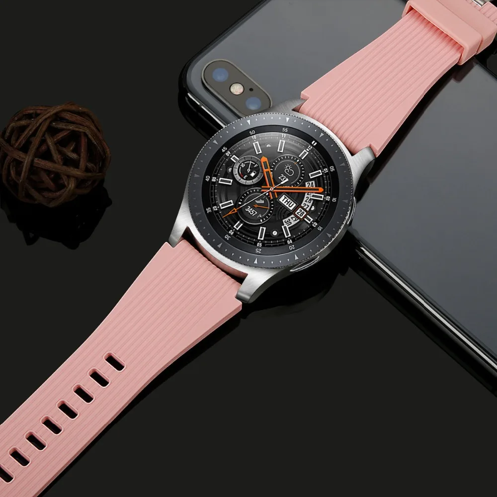 22 мм силиконовый ремешок для Samsung Galaxy Watch 46 версия SM-R800 полосатый резиновый