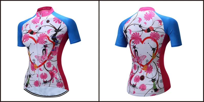 TELEYI летние женские Ropa Ciclismo красный цветок дышащая одежда MTB для велосипедистов велосипедная одежда из Джерси для гонок велосипед Pro команда Велосипедная одежда T#12
