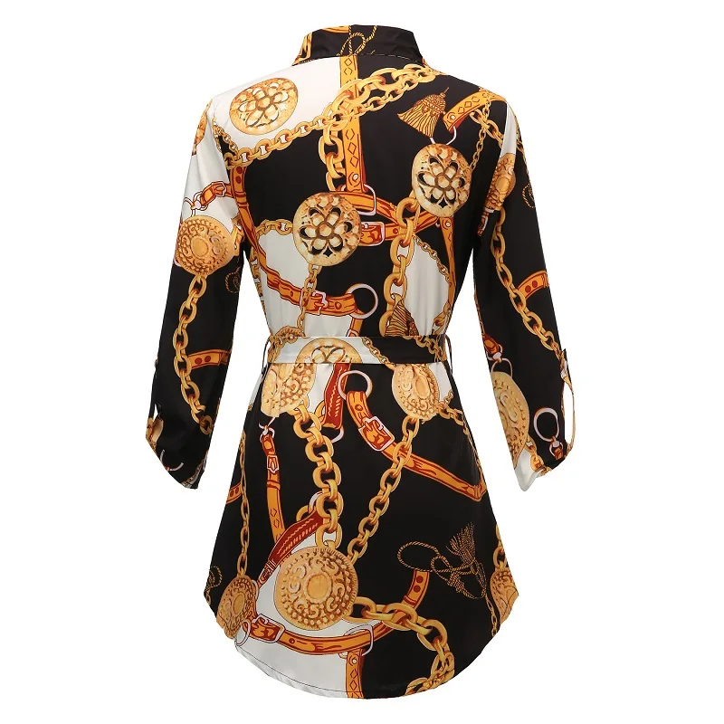 Винтажная женская блузка с принтом в стиле Харадзюку Женская туника длинным