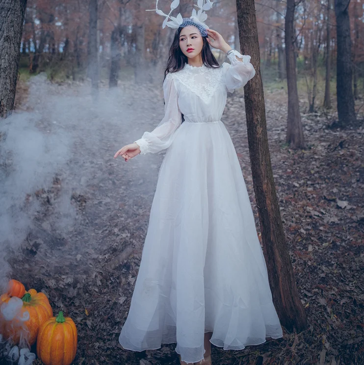 Винтаж кружево свободное кружевное платье элегантное женское 2017 Весна принцесса