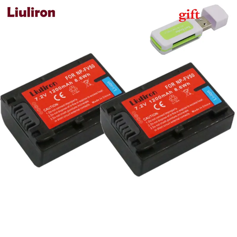 2BATTERY Baterie NP-FV50 NP FV50 NPFV50 батареи для sony PJ10E PJ30E PJ50E TD10E VG10E DCR-SX43E SR68 HDR-PJ820E CX610E камера - Цвет: 2BATTERY