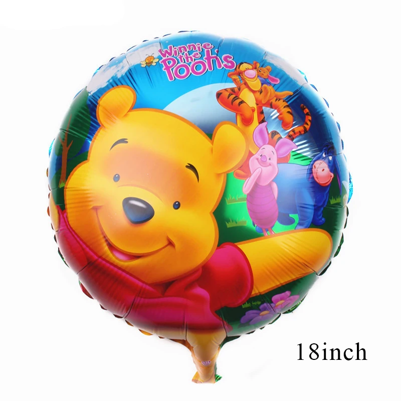 Balloon B x 1 Вечерние одноразовые столовые приборы с Винни-пухом, бумажный стаканчик, тарелка, шапочка, Детские воздушные шары для вечеринки на день рождения, AH21 - Цвет: Balloon B x 1