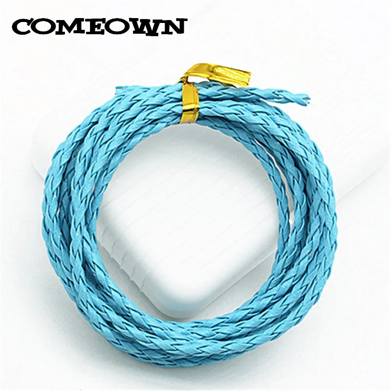 Круглый Плетеный кожаный шнур COMEOWN 5 м 3 мм разноцветные кожаные нити веревка для