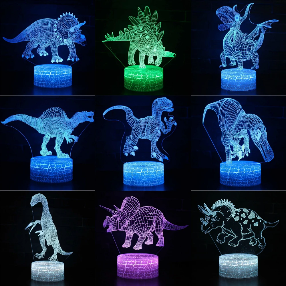 Бешеный Raptor Бесплатный Тираннозавр Рекс все виды динозавр с 7 цветов светильник