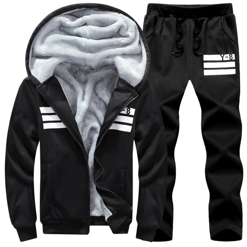 Большой размер M ~ 7XL 8XL 9XL зимние спортивные костюмы мужской комплект из плотного