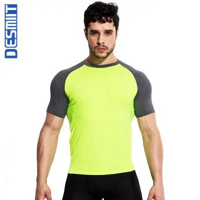 Брендовая мужская одежда тренажерные залы футболка тренировки Мужской Тонкий