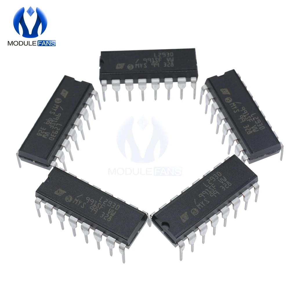 5 шт. L293 L293D DIP DIP16 16 IC драйвер двигателя привод чип PAR пуш ап 4 четыре канала модуль