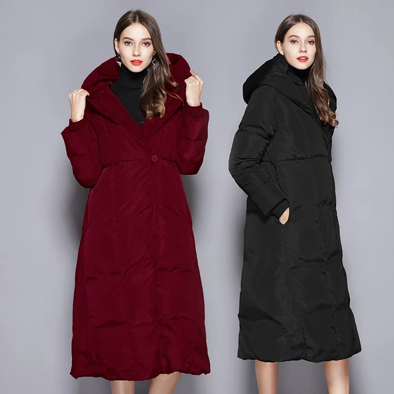 Женский пуховик W79001 тонкий теплый белый с капюшоном|autumn and winter|coat downhooded jacket |