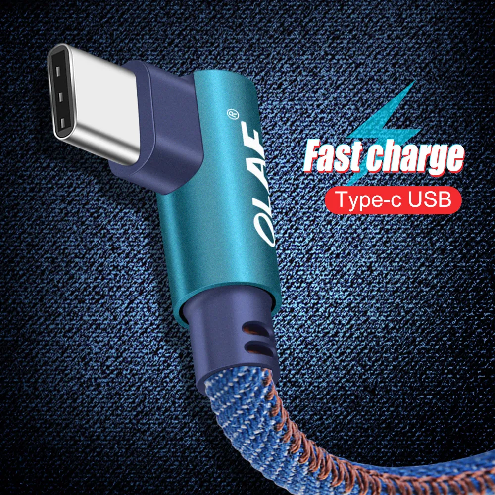 90 градусов usb type C кабель для samsung S9 S8 Note 9 8 кабель передачи данных для быстрой зарядки для Xiaomi Mi8 Oneplus 6 6t 5t USB C зарядное устройство Шнур