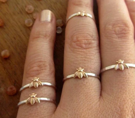 

New Arrival Little Rings Women European and American Indie Pop Gold Color Rings High Quality Jewelry Gifts