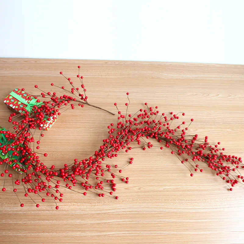 Искусственная ягодная гирлянда длиной 1 6 метра красная лоза для рождественских