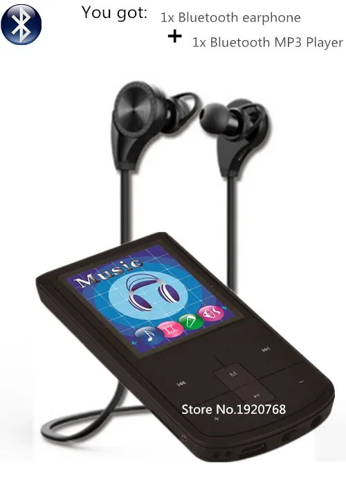 Qinkar 8 ГБ bluetooth MP4 плеер + Bluetooth наушники спортивные беспроводные мини-sport BT игроков |