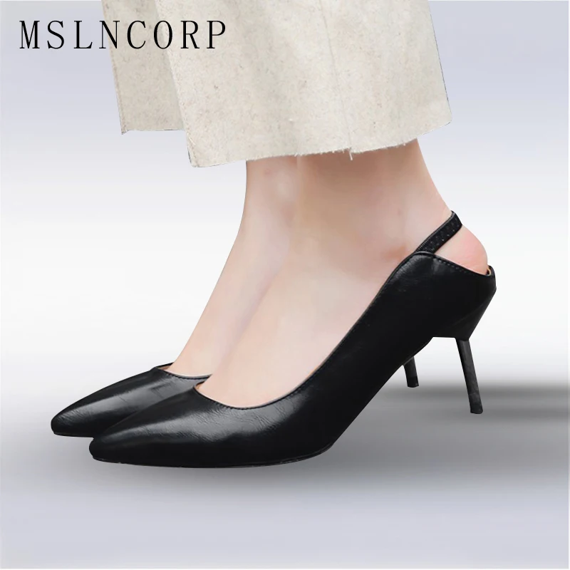 Большие размеры 34-43 новые женские сандалии с острым носком модные