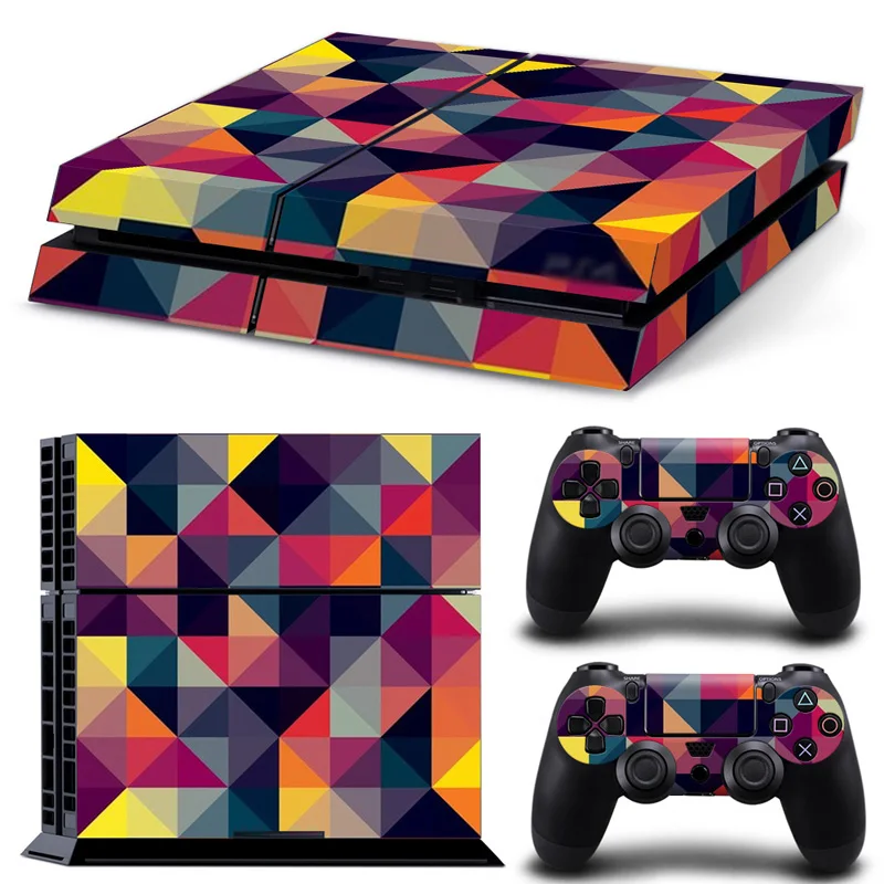 Наклейка для консоли Sony Playstation 4 PS4 защитная пленка наклейки с 2 контроллерами 500
