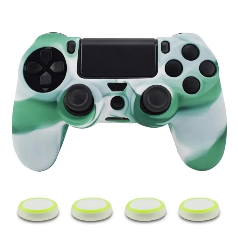 Мягкий силиконовый резиновый чехол для Dualshock 4 PS4 DS4 playstation 4 Pro тонкий контроллер кожи+ 4 ручки для большого пальца
