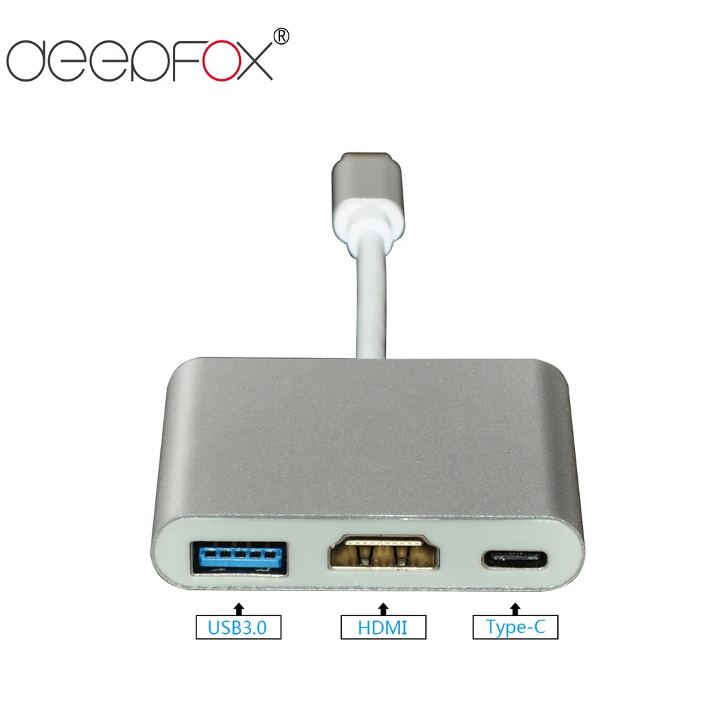 

DeepFox USB C HUB HDMI-compatible Adapter For Macbook Pro USB Type C Hub to Hdmi 4K USB 3.0 Port With USB-C Power