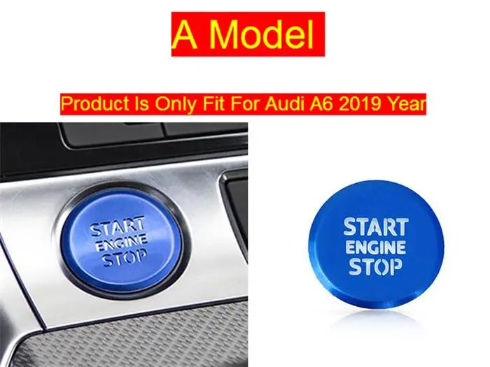 A Model Blue Автомобильный Стайлинг центральный ручной тормоз Авто H Кнопки Декоративные Панели Наклейки Накладка для Audi a6 c7 2012- аксессуары для интерьера - Название цвета: A Model Blue