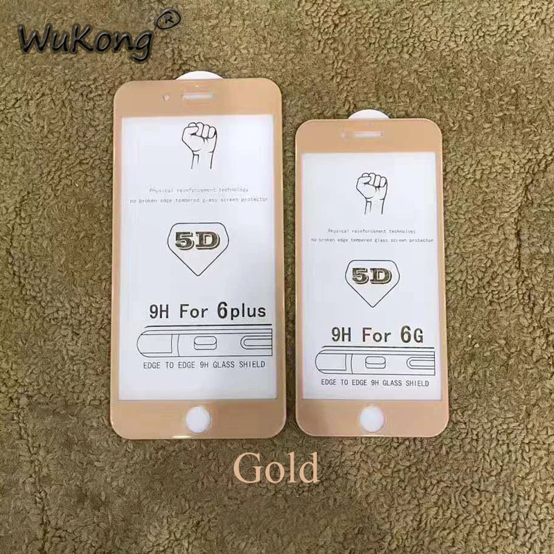 Новинка 5D закаленное стекло для iPhone 6S 6Plus 9H закругленное Взрывобезопасное