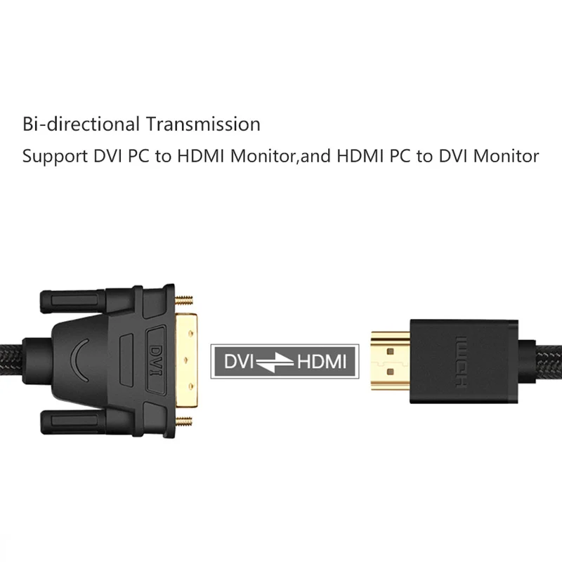 Ugreen HDMI Совместимость с DVI D24 + 1 pin адаптер 3D 4K папа к совместимый кабель конвертера