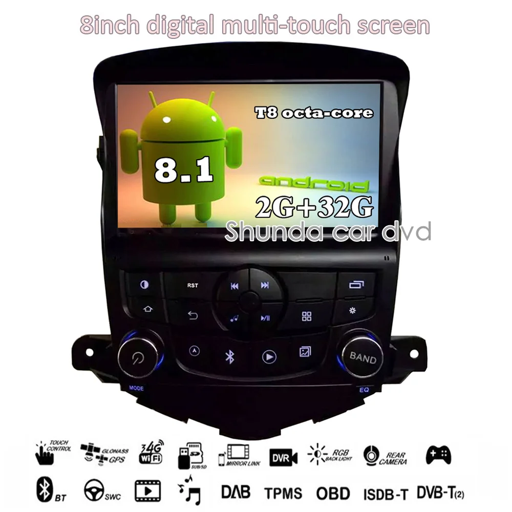 SHUNDA HD Android 7 1 T8 2 г + 32 dvd плеер автомобиля для Chevrolet Cruze с автомобилем Радио стерео BT WI