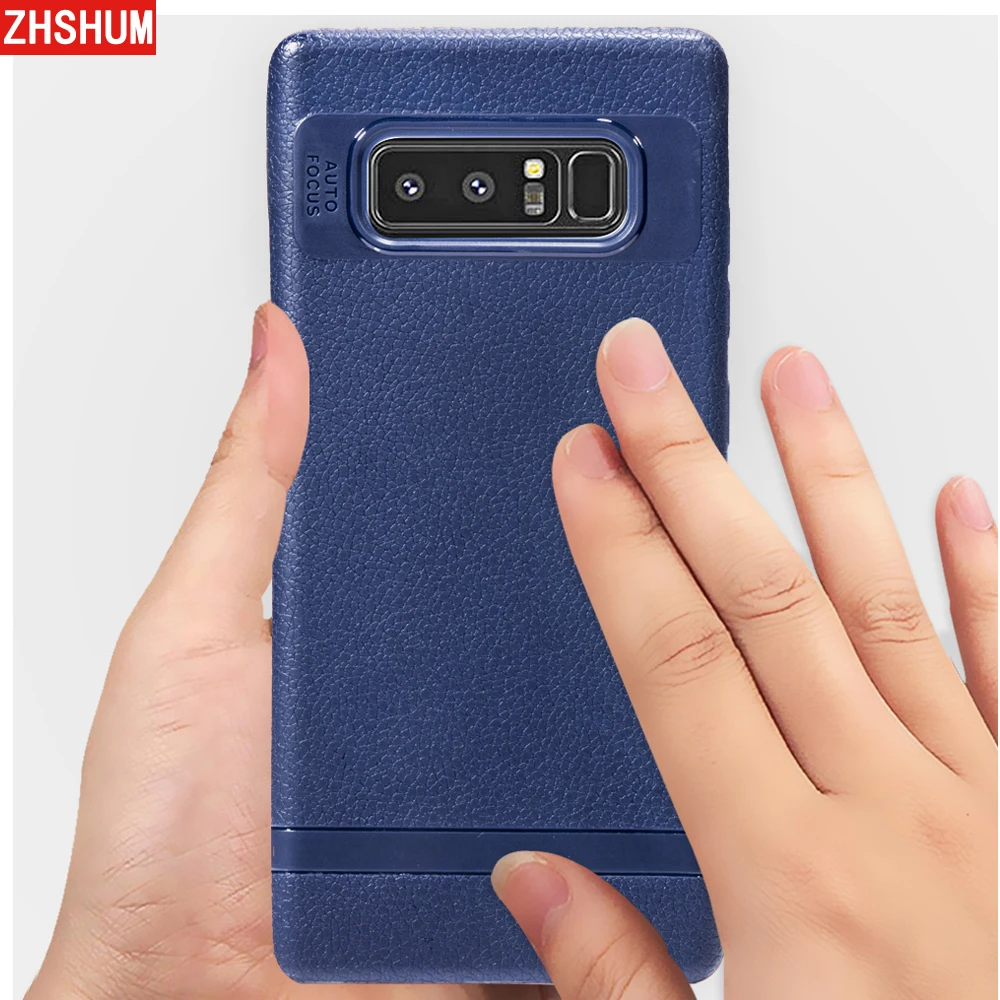 Мягкий силиконовый чехол для samsung Galaxy Note 8 роскошные текстуры кожи ТПУ ультра