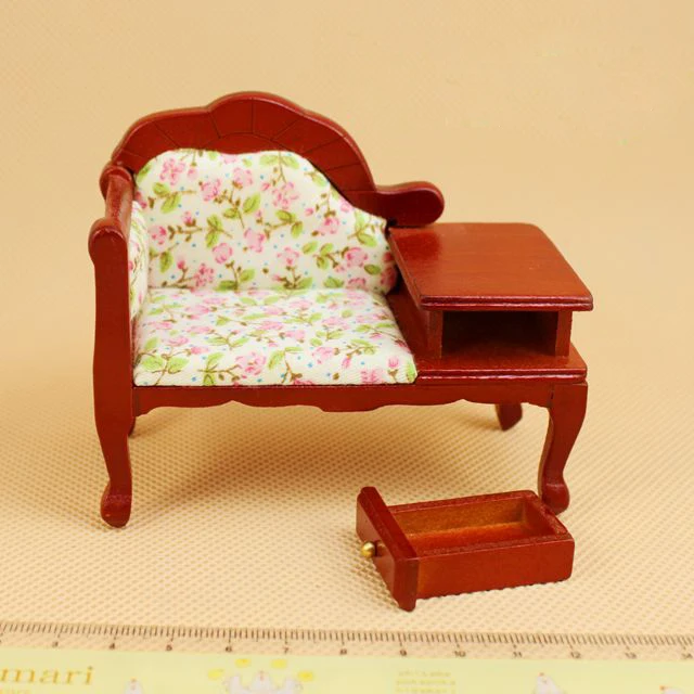 

A01-X042 children baby gift Toy 1:12 Dollhouse mini Furniture Miniature baby wooden coffee sofa chair 1pcs