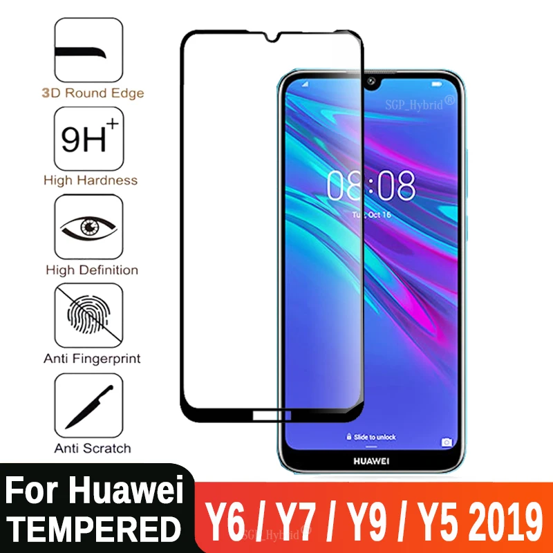 3D для huawei Y6 закаленное стекло полное покрытие Защитная пленка защита экрана на Y6 Prime Y7 Pro Y5 Y9 Y 5 6 7 9