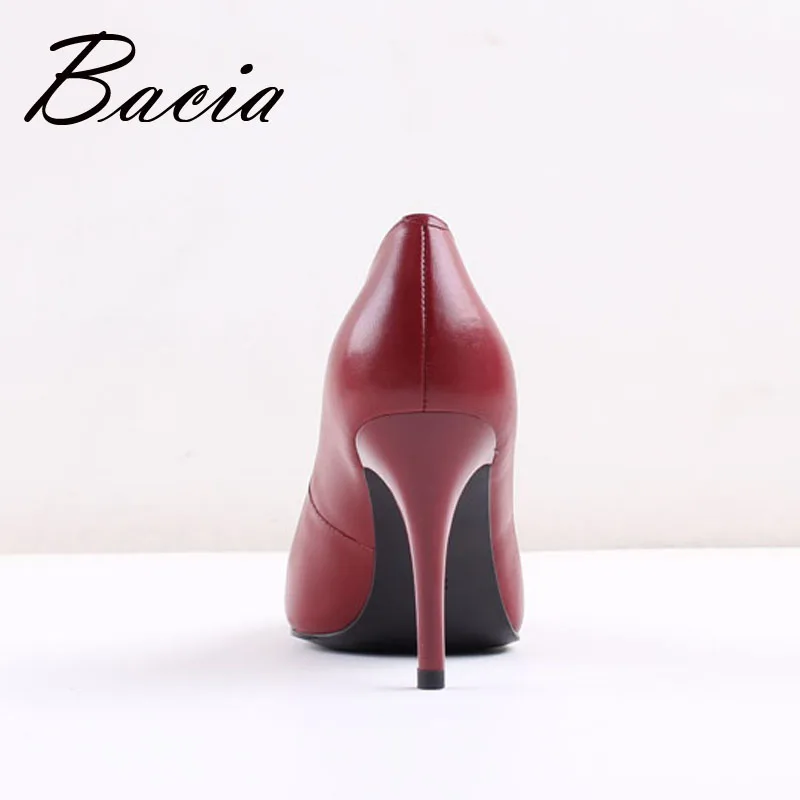 Bacia/красные туфли лодочки из овечьей кожи на высоком тонком каблуке 9 4 см женские