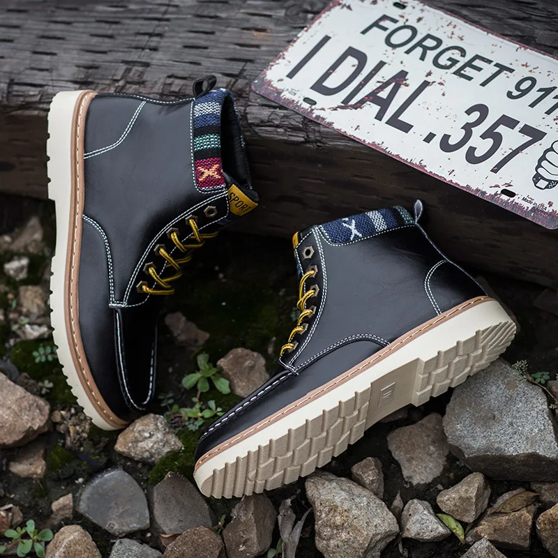 2018 мужские ботинки из натуральной кожи мужская повседневная обувь на весну осень