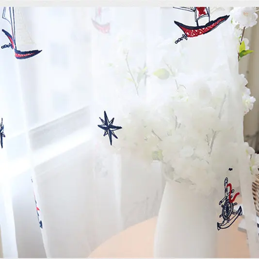 tulle {Byetee} Детские затемненные занавески для кухни для гостиной, детской комнаты, спальни, вышитые занавески для парусного спорта, занавески для спальни - Цвет: tulle