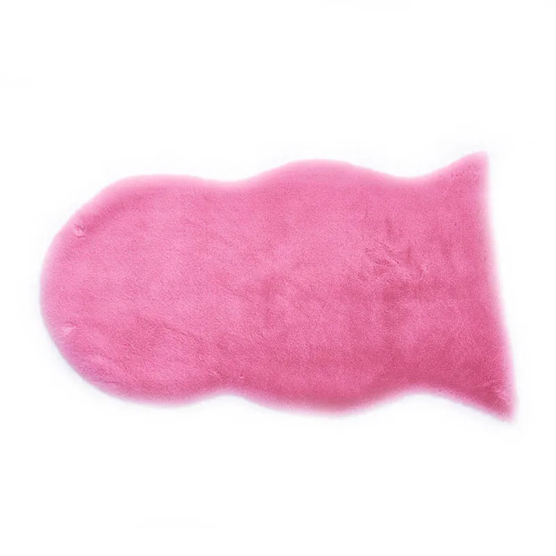 pink Искусственный Кролик меховой ковер для гостиной спальни плюшевый ковер кожа мех простые пушистые коврики моющиеся окна отсека искусственного сиденья - Цвет: pink