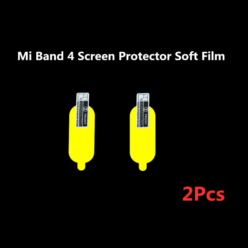 Screen film 2PCS Для Xiaomi Mi Band 4 ремешок умные аксессуары Замена водонепроницаемый двойной цвет силиконовый браслет для Mi Band 3 NFC ремешок на запястье - Цвет: Screen film 2PCS