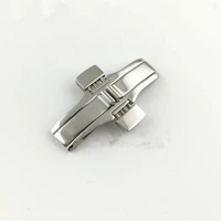 6mm high quality 316l metal watch band buckle 6mm watchband strap silver stainless steel clasp butterfly button accessories