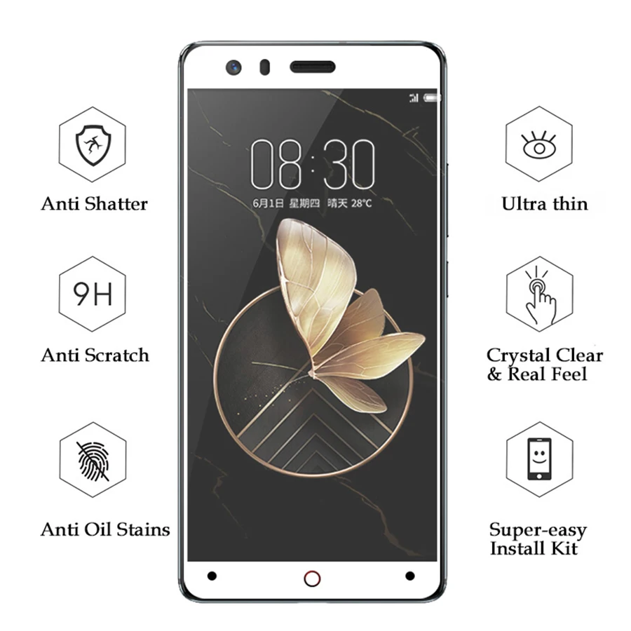 Закаленное 3d стекло для ZTE Nubia Z17 полноэкранная Взрывозащищенная защитная пленка