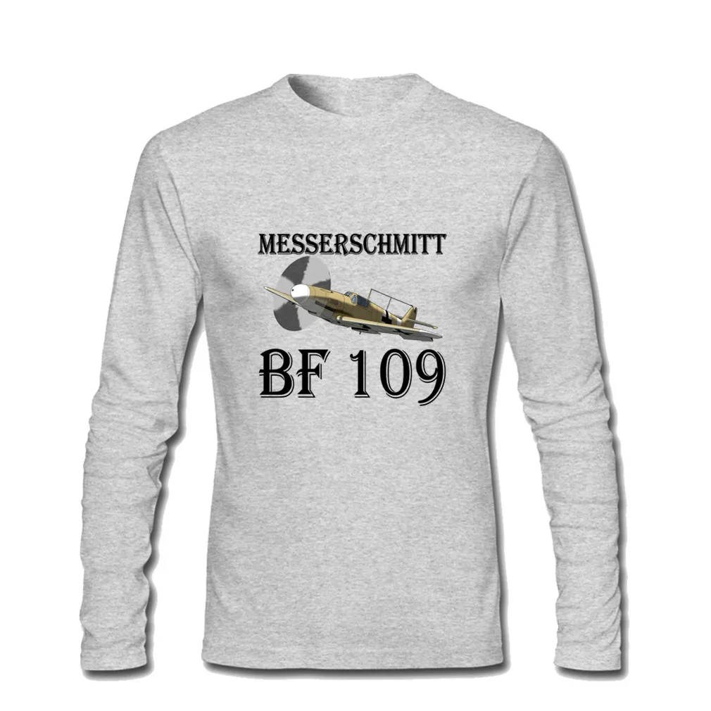 Messerchmitt BF 109 F4 с длинным рукавом Футболки для женщин хлопка на заказ 2018 Мужская