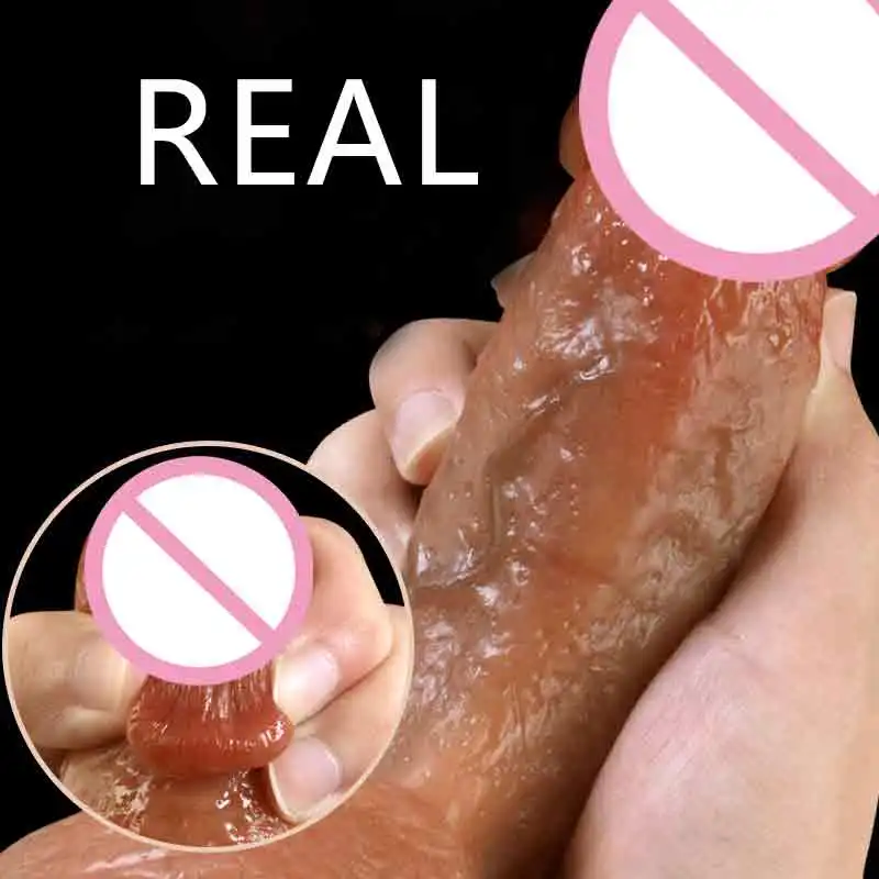 Реалистичный мягкий силиконовый Реалистический Пенис на присоске фаллоимитатор