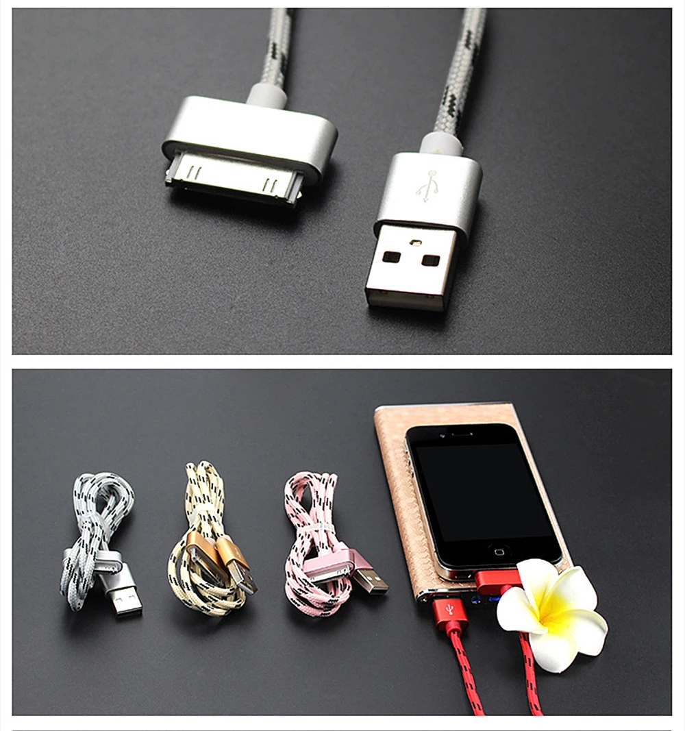 30 Pin USB кабель 2.4A Быстрая зарядка зарядное устройство адаптер синхронизации данных код для iPhone 4 4S 3g S 3g iPad 1 2 3 iPod Nano itouch
