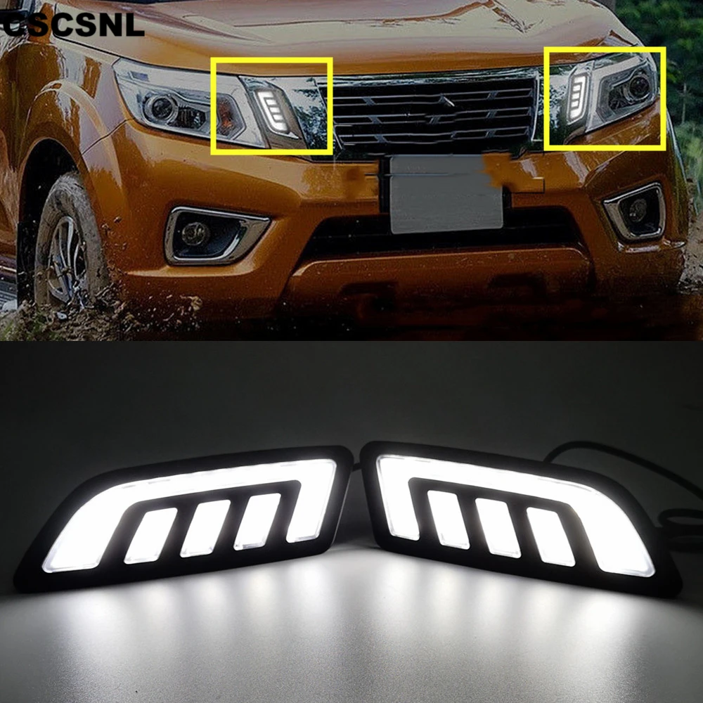 2 шт. для Nissan NAVARA NP300 D23 2015 2016 2017 2018 2019 DRL дневные ходовые огни маска Решетка