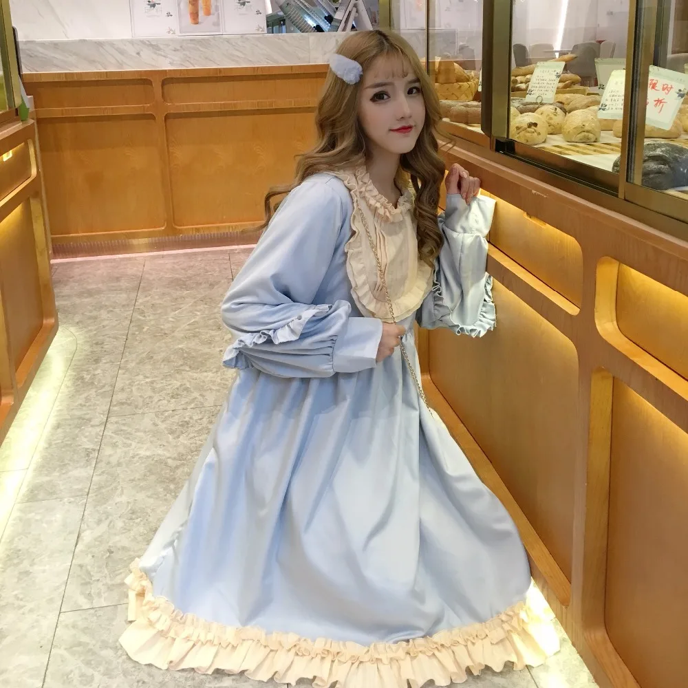 Японское милое мягкое платье лолиты для девочек, маленькое черное платье для женщин, весна, новое повседневное милое платье принцессы