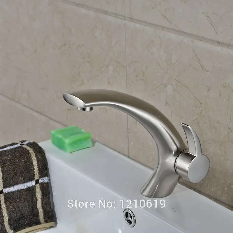 Uythner новый смеситель для раковины ванной комнаты с матовым никелем дугообразный