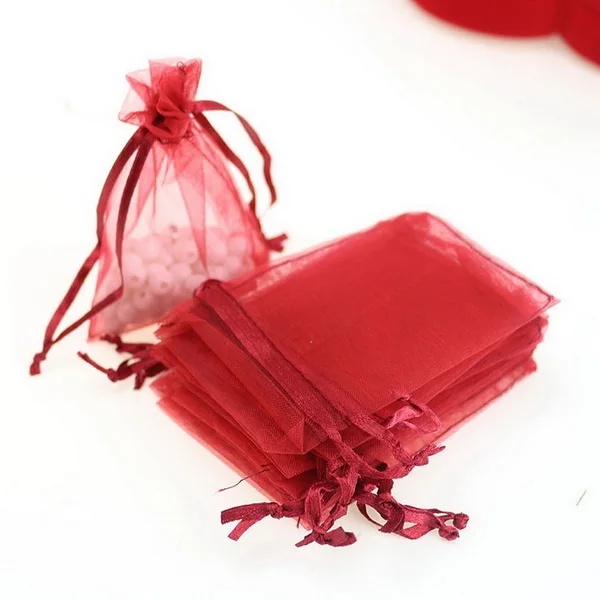 100 шт./пакет Подарочный мешочек из органзы упаковочные пакеты сумка для ювелирных