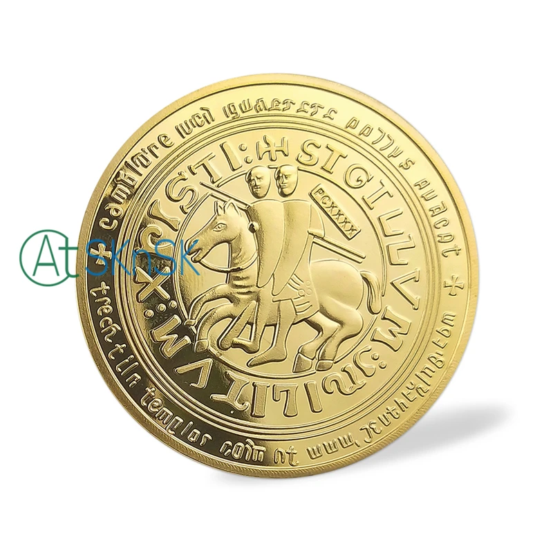 Образец заказа! 1 шт. эксклюзивный масонский UK Art challenge Coin 24k позолоченный красный эмаль крест рыцари тамплиер монета коллекционные вещи
