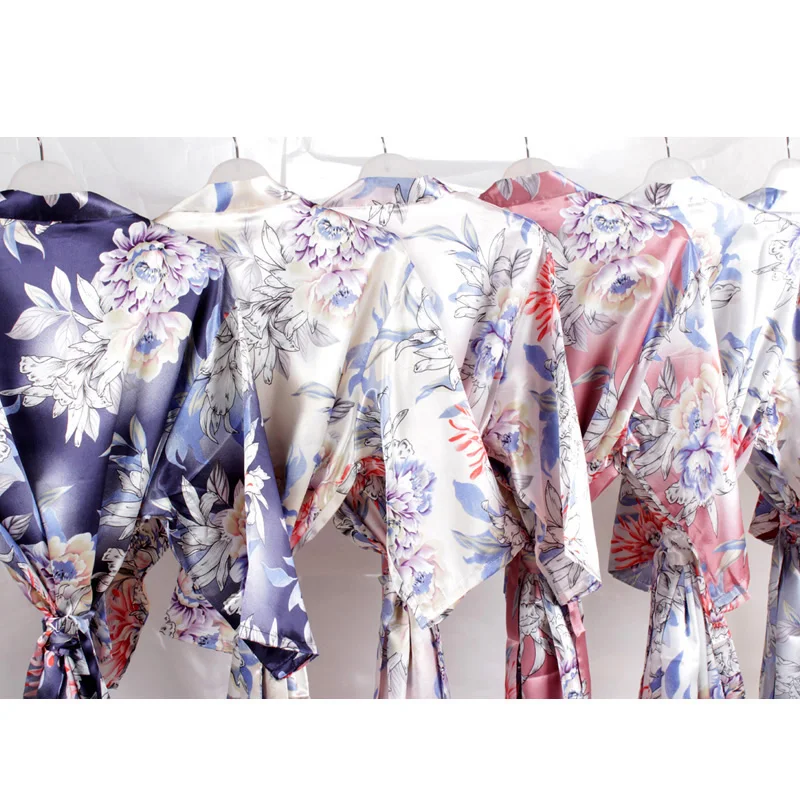 Шелковый халат Свадебный женский для подружки невесты халаты A2340|Халаты| |