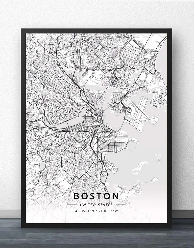 

Boston MA Massachusetts USA United States of America Map Poster