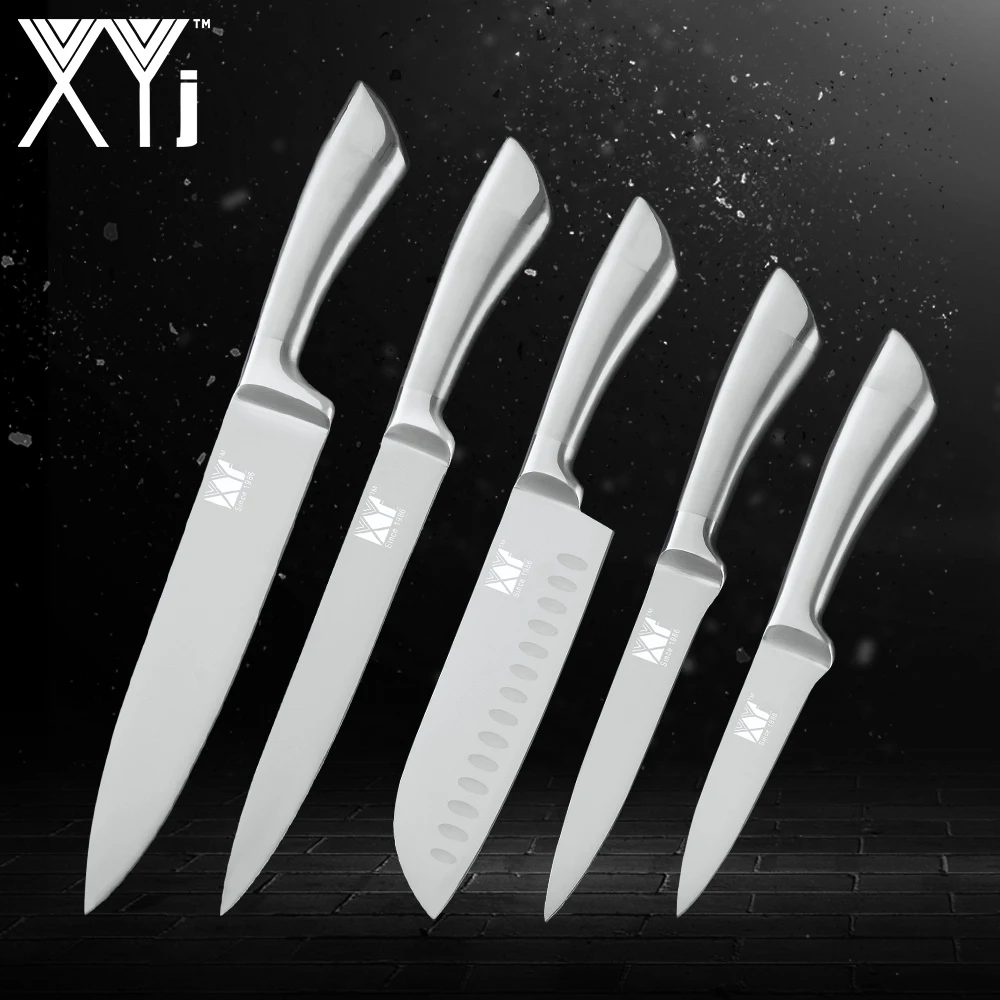 XYj 5 шт. набор кухонных ножей из нержавеющей стали с высокой твердостью 7Cr17mov