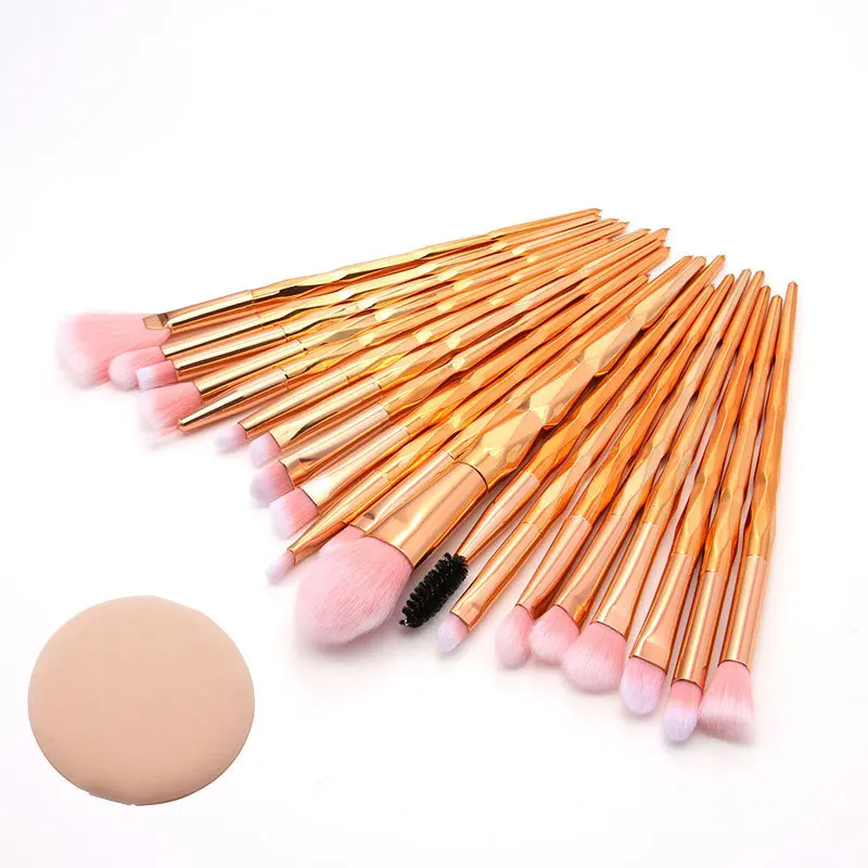20 шт кисти для макияжа новые алмазные ручки круглый спонж комбинированные